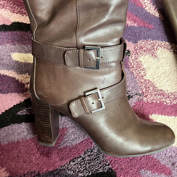 Nine west dark brown thigh heeled boots - Picture 3 of 10